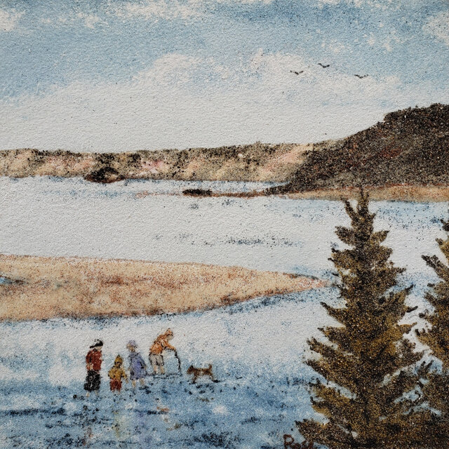 La Baie-Verte-tableau sable et pigment&nbsp;&nbsp;&nbsp;&copy; R-M.Gallant