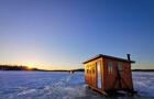 Cabane coucher de soleil&nbsp;&nbsp;&nbsp;&copy; Pourvoirie Club Fontbrune