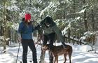 1-Parc régional des Grandes-Coulées raquette avec chien&nbsp;&nbsp;&nbsp;&copy; JFG Vidéo Pro