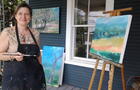 Isabelle Daval - artiste à l'oeuvre&nbsp;&nbsp;&nbsp;&copy; M.Côté