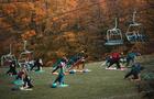 Séance de yoga au sommet&nbsp;&nbsp;&nbsp;&copy; C.Binette