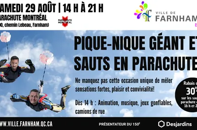 Pique-nique géant et sauts en parachute