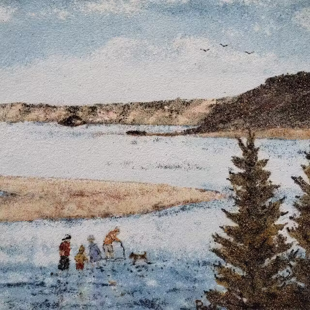 La Baie-Verte-tableau sable et pigment&nbsp;&nbsp;&nbsp;&copy; R-M.Gallant