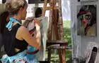 Artiste en création © Couleurs urbaines de Granby - Symposium d'artistes en arts visuels