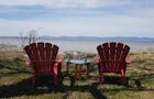 Vue sur le fleuve et les îles et le Charlevoix © C.Lair