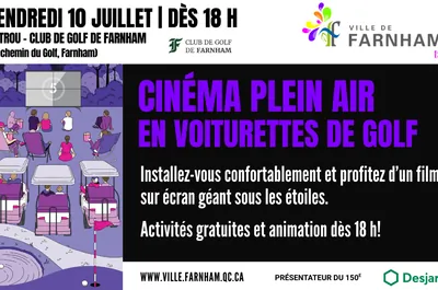 Cinéma plein air en voiturettes de golf